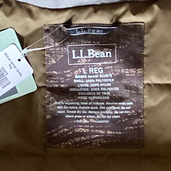 NWT L.L. Bean Wildcat Jacket Waterproof Insulated Herringbone Coat Hood Womens L - Picture 11 of 14
